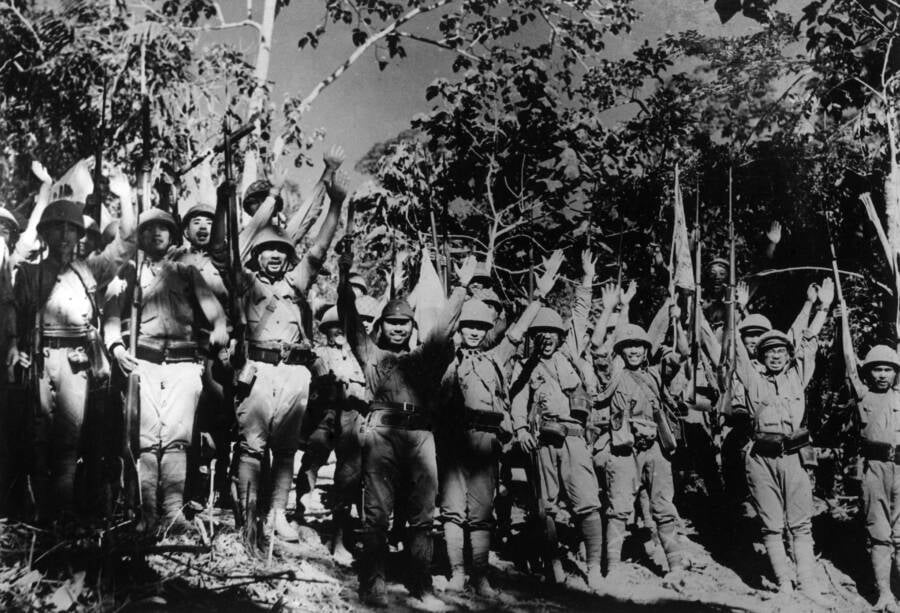 Japanese Soldiers After Capturing Bataan