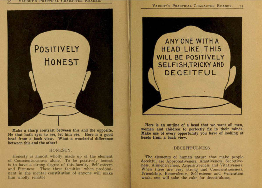 Honest Vs Deceitful Phrenology Chart