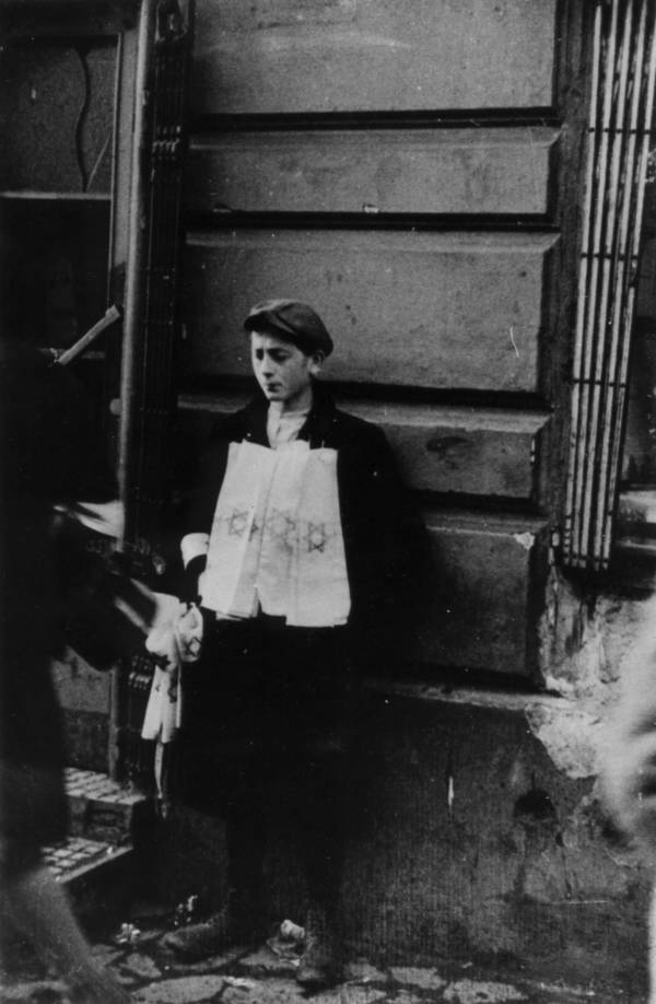 Jewish Ghettos Boy With Sign