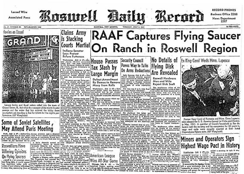 Roswell UFO Headline