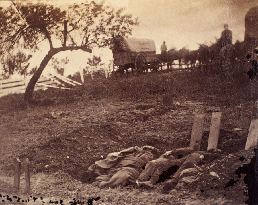 Dead Confederates Awaiting Burial