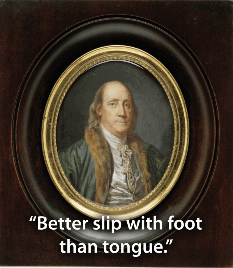 Framed Rendering Of Benjamin Franklin