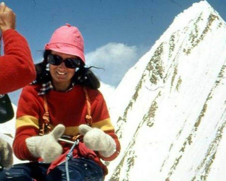Hannelore Schmatz Climbing A Mountain