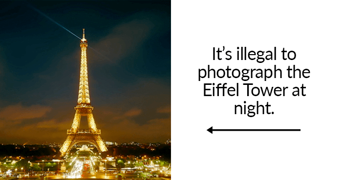 photos of eiffel tower at night illegal