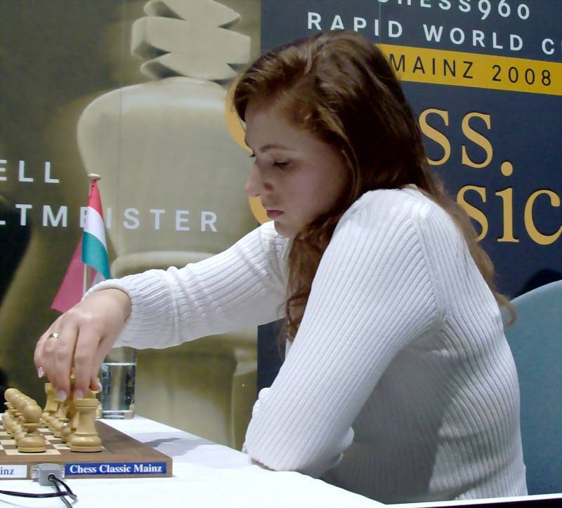 Judit Polgar Playing Chess