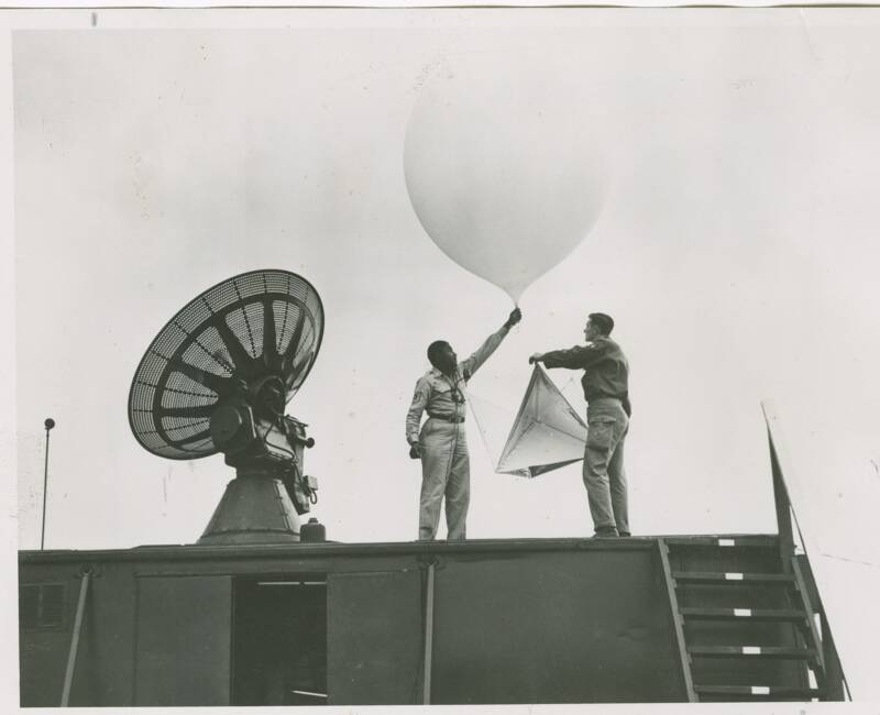Two Men With A Weather Balloon