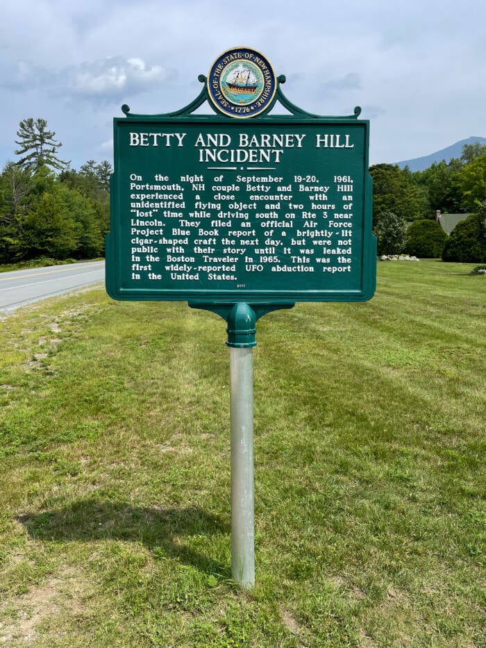 Barney And Betty Hill Incident Road Marker