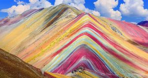 Hikers Rainbow Mountain