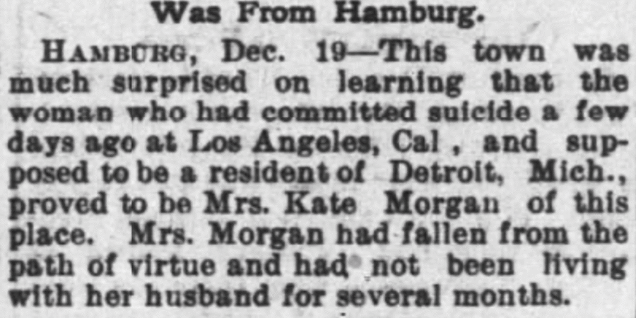 Kate Morgan Newspaper Article