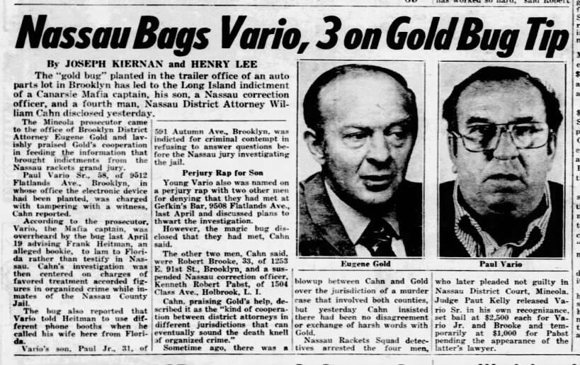 Newspaper Article About Paul Vario