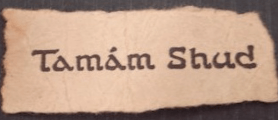Tamám Shud Scrap