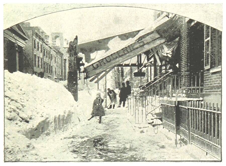 Collapsed Awning During Blizzard Of 1888