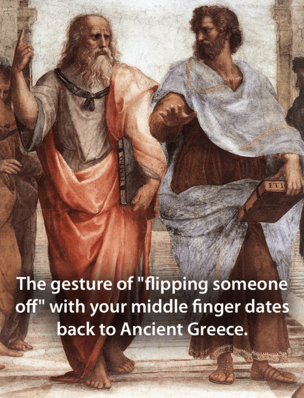 Plato Flipping Off