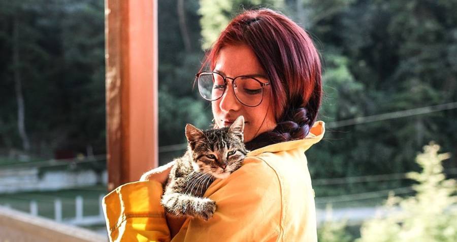Woman Holding Cat