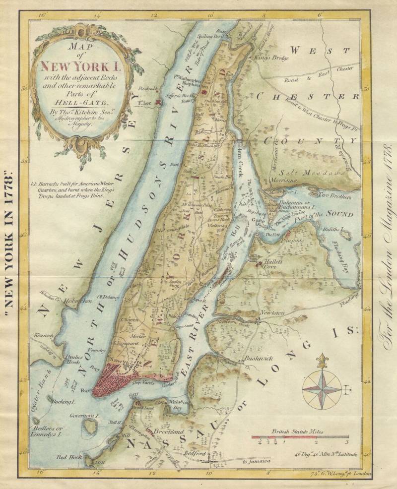 18th Century Map Of New York City