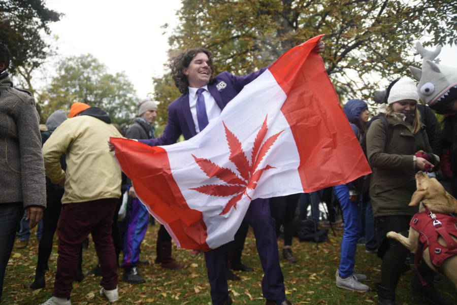 Man Celebrating Marijuana Legalization