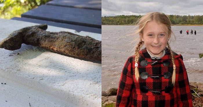 8-Year-Old Girl Pulls 1‚500-Year-Old Sword Out Of Swedish Lake