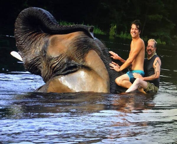 Joe Exotic Rides An Elephant