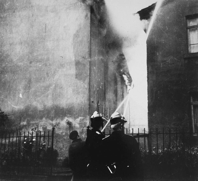 Synagogue Fire After Kristallnacht