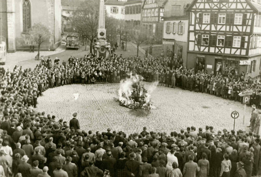 Synagogue Objects Burning During Kristllnacht