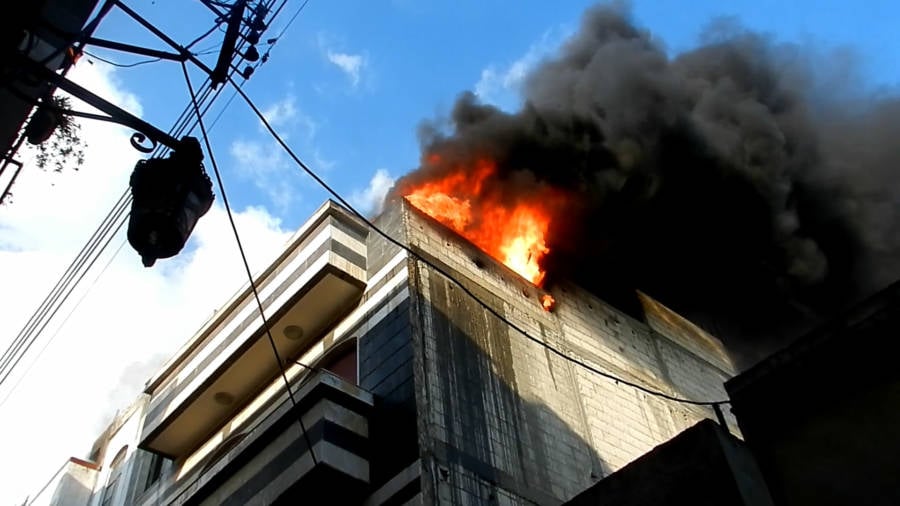 Siege Of Homs Burning Building