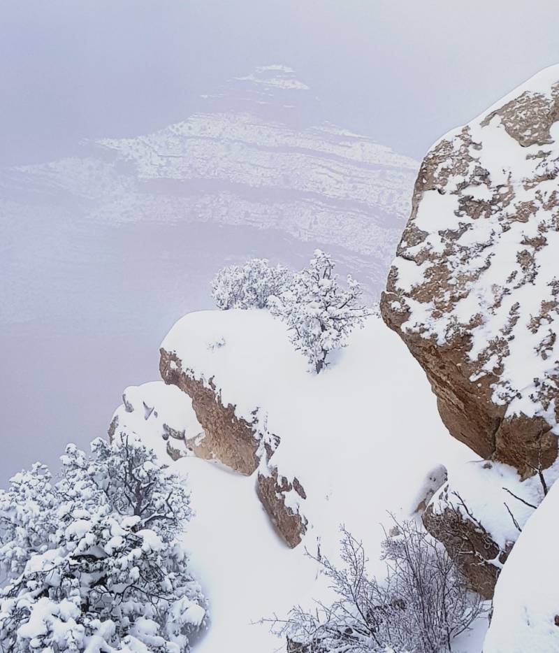 Desert Snow Covered Cliffs
