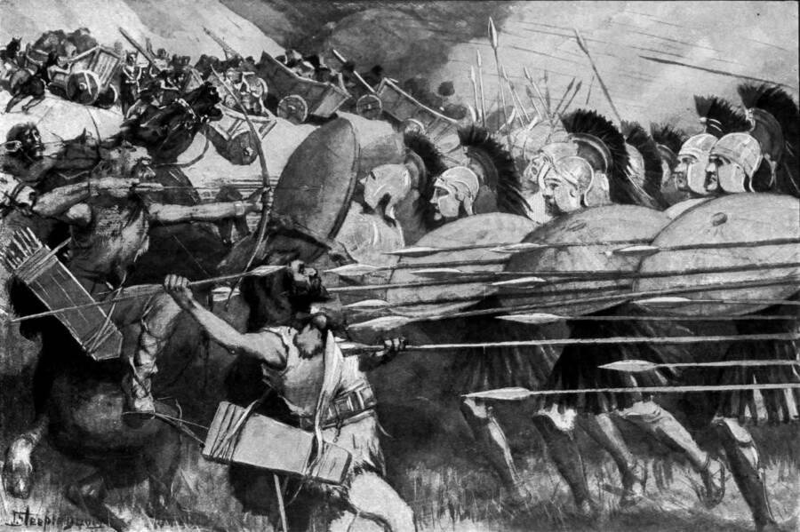 Macedonian Phalanx In Battle Of The Carts