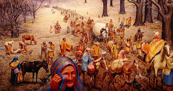 Resultado de imagem para A very severe and tragic event in US history was the forced relocation of thousands of Native Americans in the early 19th century.