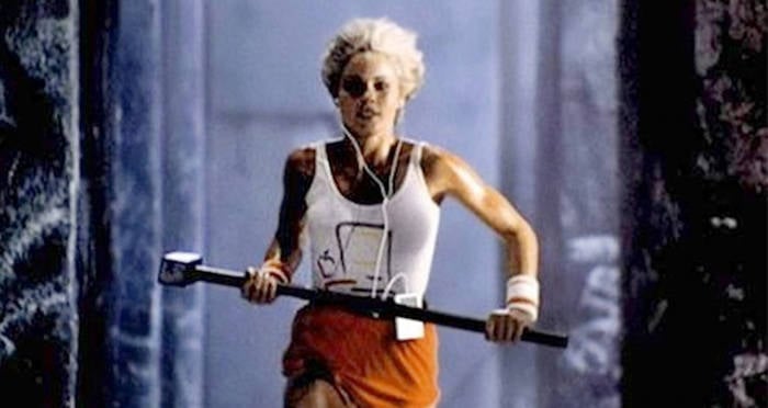 Woman Running Sledgehammer