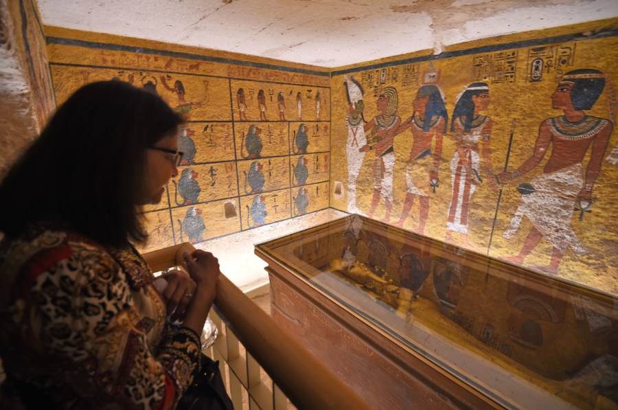 Sarcophagus Of King Tut In His Tomb