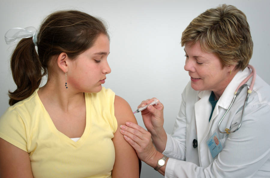 Girl Gets Vaccinated