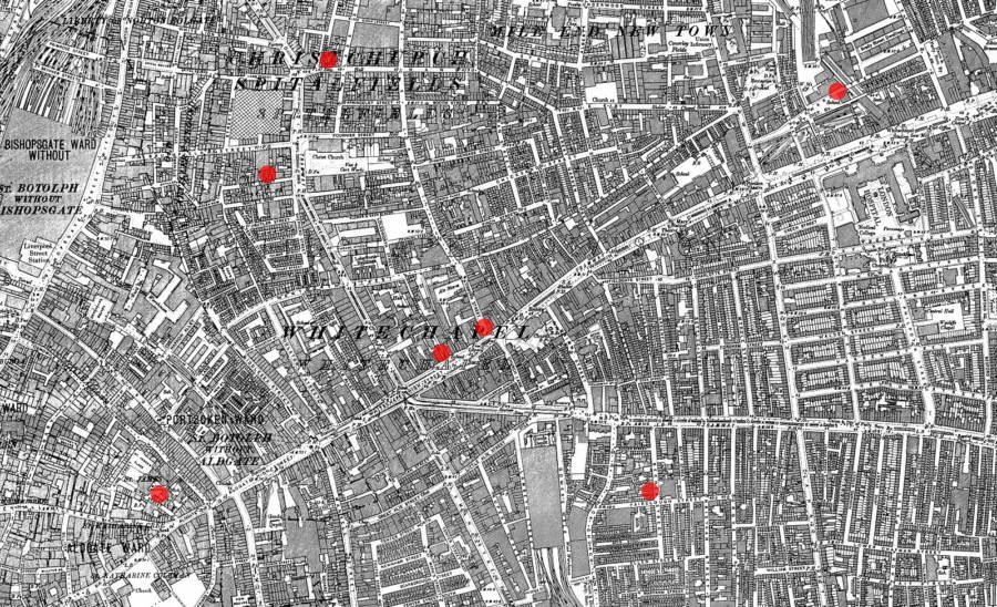 Locations Of Jack The Ripper Murders