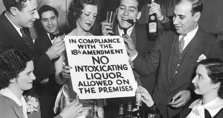 Prohibition Sign Surrounded By Drunkards Featured
