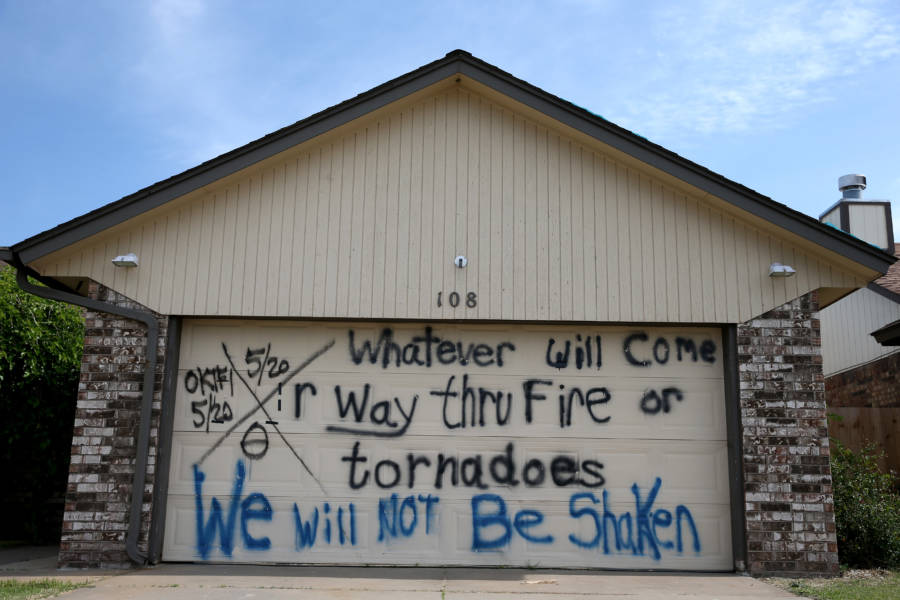 Grafitti In Oklahoma Mentioning Fire Tornadoes