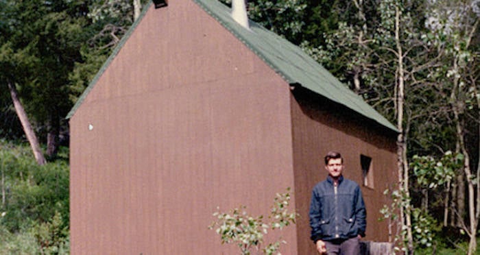 Ted Kaczynski Outside His Cabin