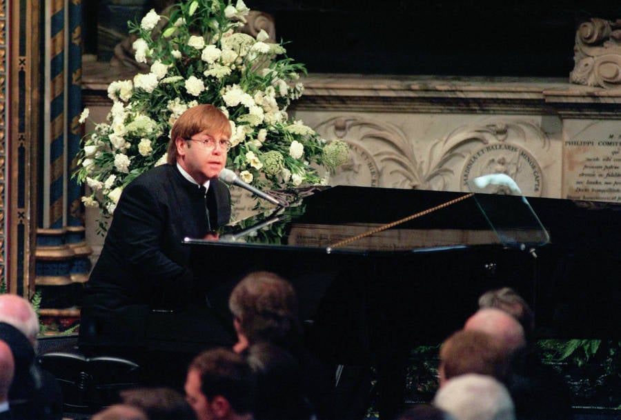 Elton John At Piano For Princess Diana's Funeral
