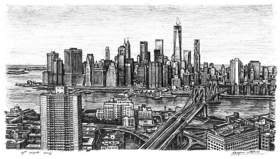 new york skyline drawing autistic