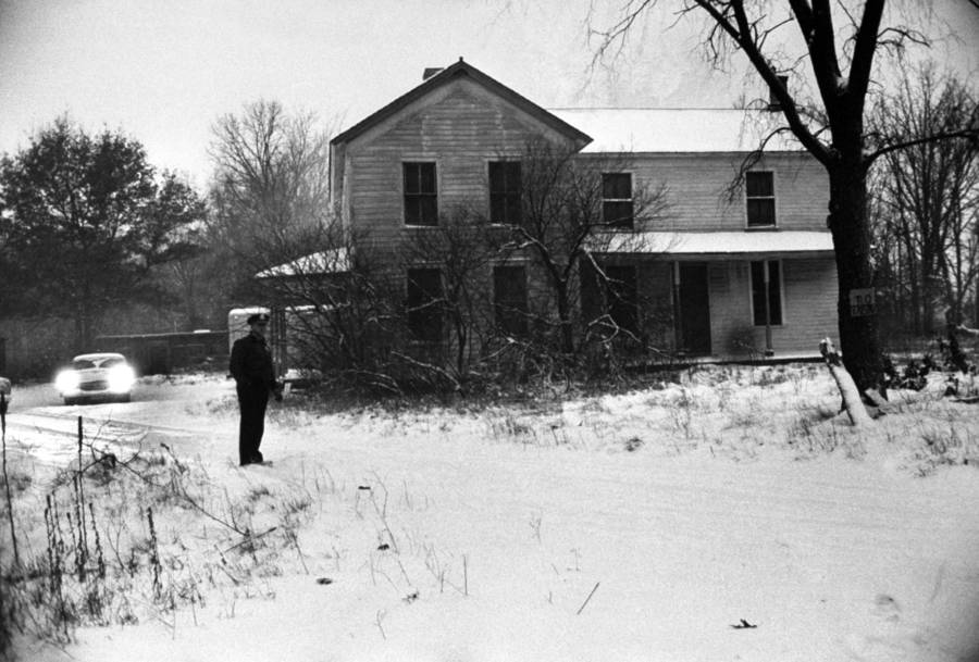 Sheriff Stands Outside Gein's House