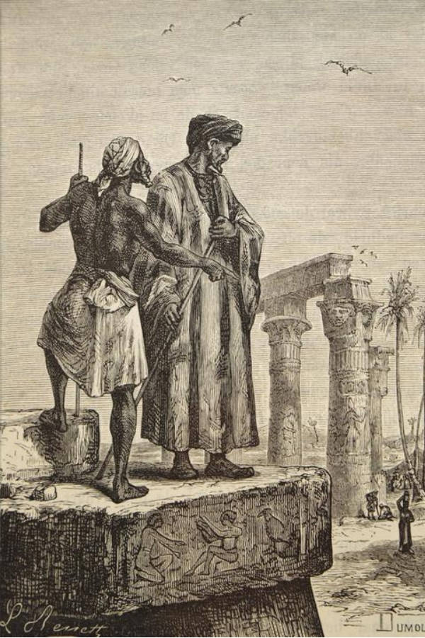 A Sketch Of Two Men By Columns