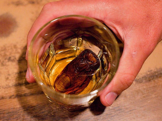 Mummified Toe In Whiskey Glass