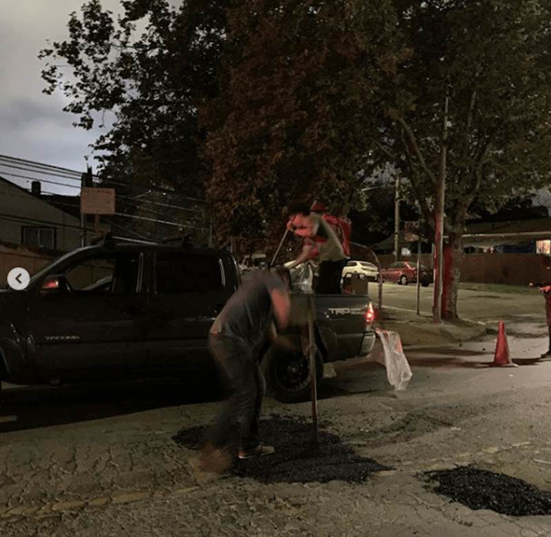 Pothole Vigilantes Cover Up Hole