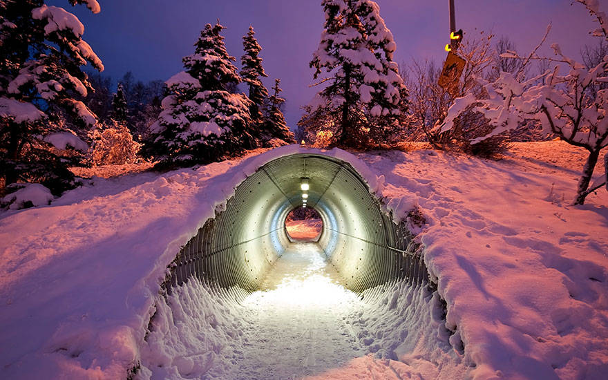 Snowy Underpass For Wildlife