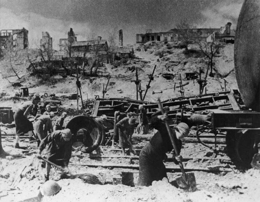 Women Digging Through Stalingrad Debris
