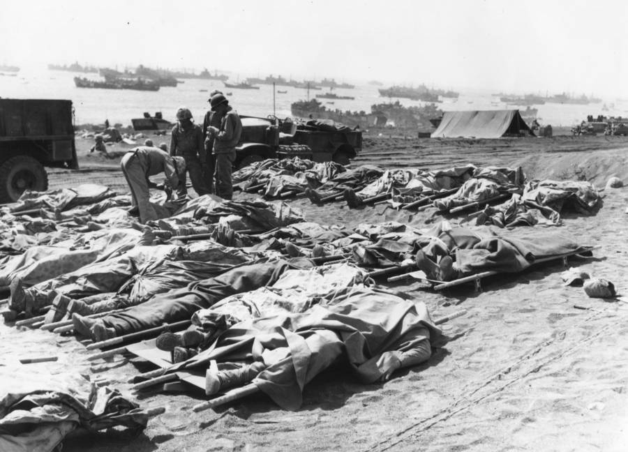 Bodies Of Dead Marines At Iwo Jima