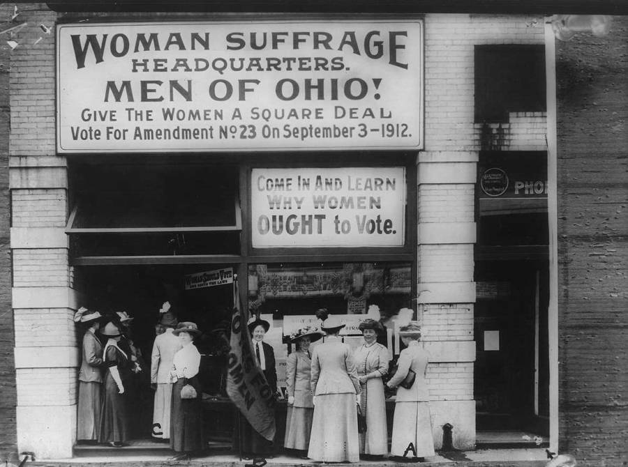 Outside American Suffragist Headquarters