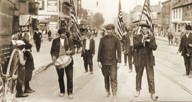 Coxey Sarmy Men With Flags And Drums