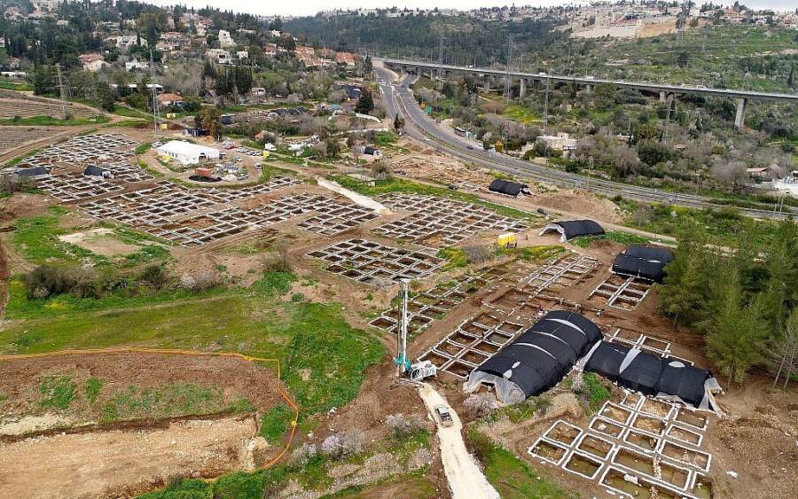 Sheep of the Gods Motza-dig-site-aerial-view