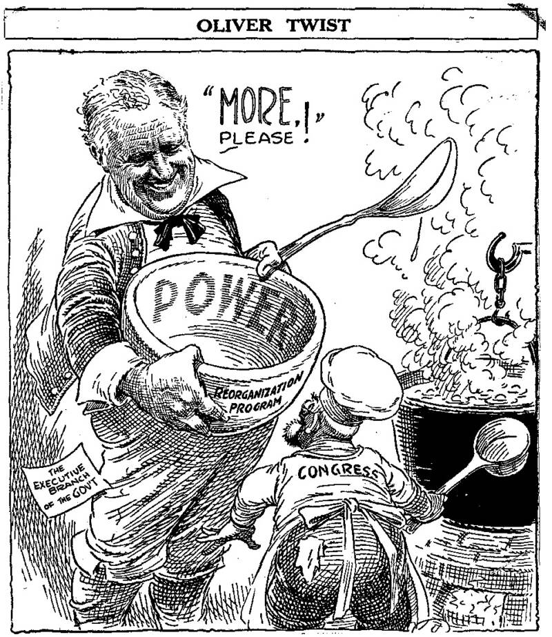 Cartoon Of FDR As Oliver Twist