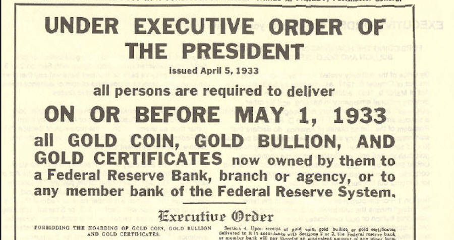 Executive Order On Gold Ownership