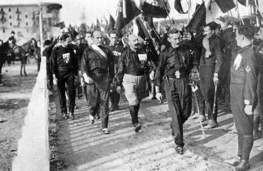 Mussolini Blackshirts Marching